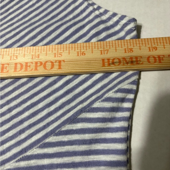 Cut Loose Lavender and White Striped Midi Dress. Cotton/Linen Blend. Made in USA - Picture 5 of 10